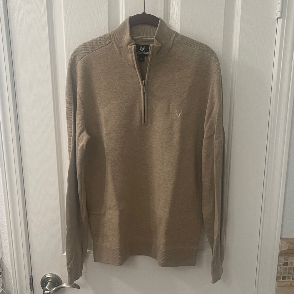 Men's Tan Zip-Up Sweater